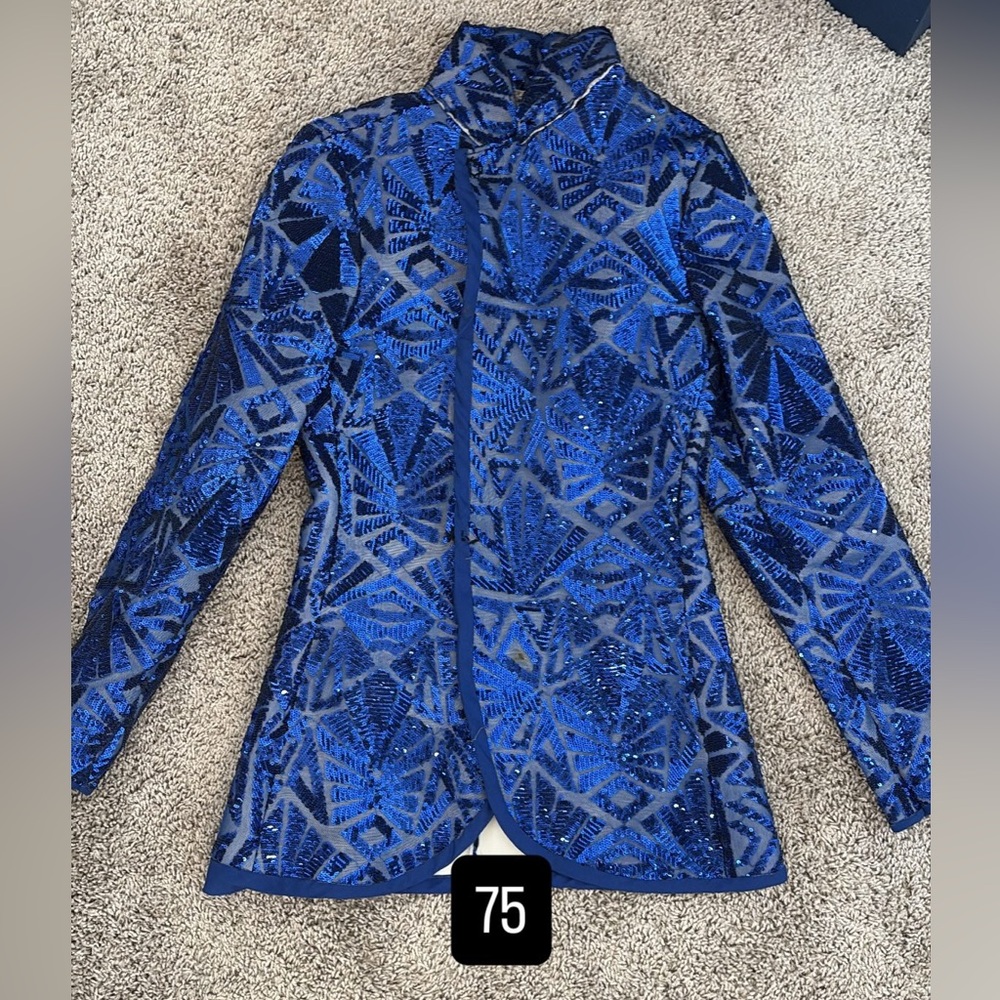 Blue Geometric Women's Jacket
